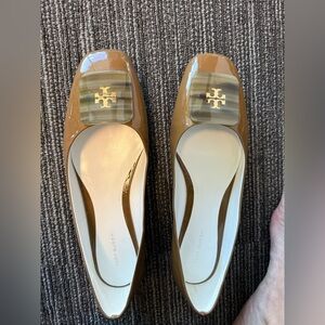 Tory Burch Brown Patent Leather Loafers